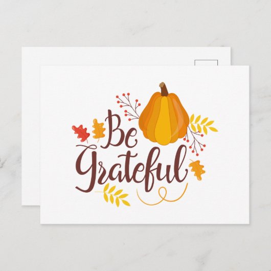 Carte Postale gentil Thanksgiving word art (Devant / Derrière)