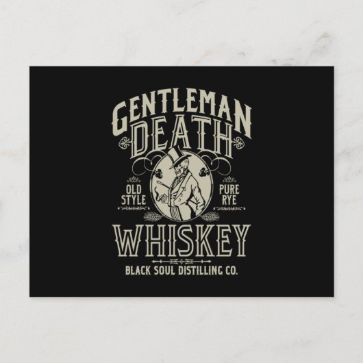 Carte Postale Gentleman Death Old Style Pure Rye Whiskey (Devant)