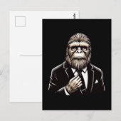 Carte Postale Gentleman Sasquatch - Funny Bigfoot (Devant / Derrière)