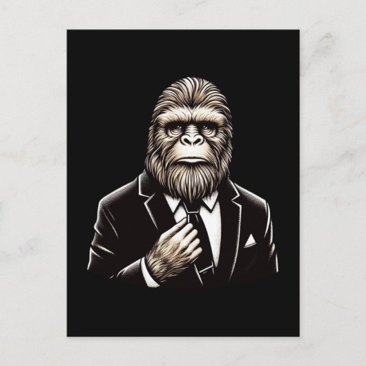 Carte Postale Gentleman Sasquatch - Funny Bigfoot (Devant)