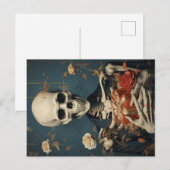 Carte Postale Gently Skeleton with B-Day Gift in Hand (Devant / Derrière)