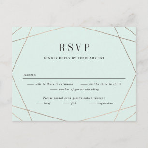 Carte Postale Geo Frame Wedding RSVP Réponse Card