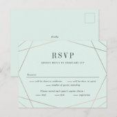 Carte Postale Geo Frame Wedding RSVP Réponse Card (Devant / Derrière)