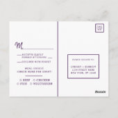 Carte Postale Géode Améthyste Mariage de tranche Choix de repas  (Dos)