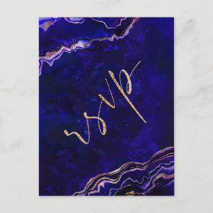 Carte Postale Géode aquarelle Moderne Calligraphie Mariage RSVP