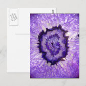 Carte Postale Géode d'agate violet tombé (Devant / Derrière)