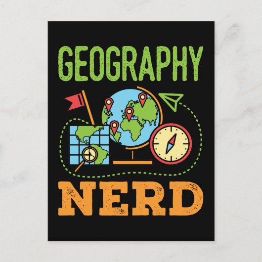 Carte Postale Géographie Nerd (Devant)