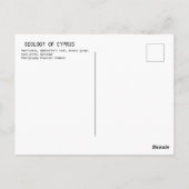 Carte Postale Géologie de Chypre (Dos)