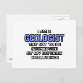 Carte Postale Géologue plaisanter ... Intelligence supérieure (Devant / Derrière)