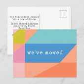 Carte Postale Géométrie couleur vive Nous avons déplacé une nouv (Devant / Derrière)