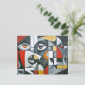 Carte Postale Géométrie de visage moderne cubiste (Debout devant)