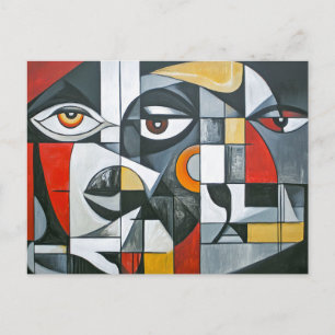 Carte Postale Géométrie de visage moderne cubiste