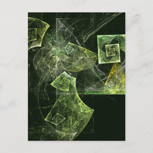 Carte Postale Géométrie Fractale de Lumière Abstraite Équilibre (Devant)