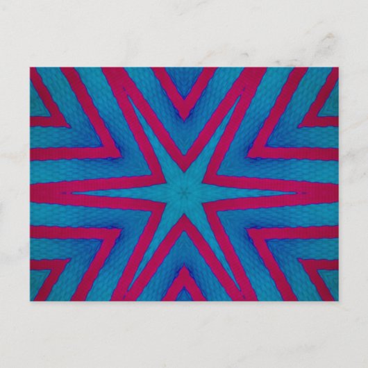 Carte Postale Géométrie rouge étoile et bleu (Devant)