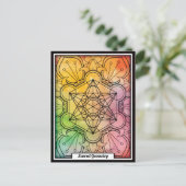 Carte Postale Géométrie sacrée personnalisée Cube de Metatron (Debout devant)