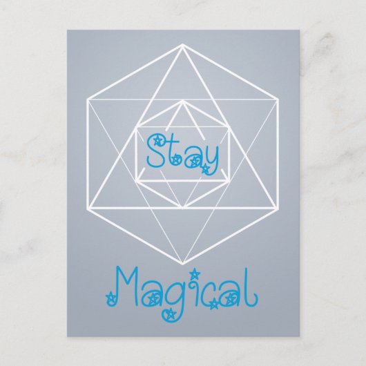 Carte Postale Géométrie sacrée "Restez magique" (Devant)