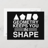 Carte Postale Géométrie Vous maintient dans Forme Math Pun Joke (Devant / Derrière)