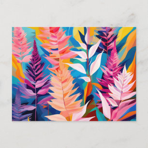 Carte Postale Géométrique floral Astilbe vibrant