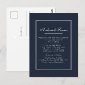 Carte Postale Géométrique moderne | Mariage bleu simple (Devant / Derrière)