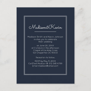 Carte Postale Géométrique moderne   Mariage bleu simple