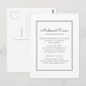 Carte Postale Géométrique moderne | Mariage bleu simple (Devant / Derrière)