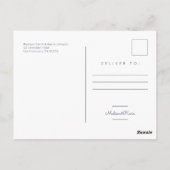 Carte Postale Géométrique moderne | Mariage bleu simple (Dos)