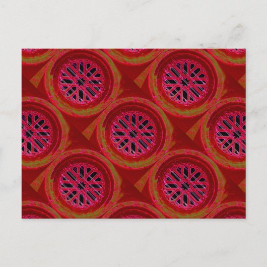 carte postale géométrique rouge (Devant)
