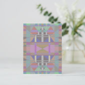 Carte Postale Géométrique vert violet rose (Debout devant)