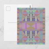 Carte Postale Géométrique vert violet rose (Devant / Derrière)