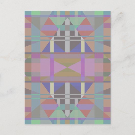Carte Postale Géométrique vert violet rose (Devant)