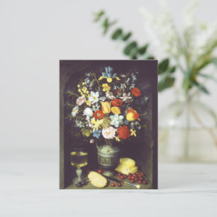 Carte Postale Georg Flegel Gros morceau de fleurs (en niche)