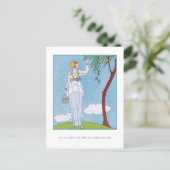 Carte Postale George Barbier cueillir des fruits Mode française (Debout devant)