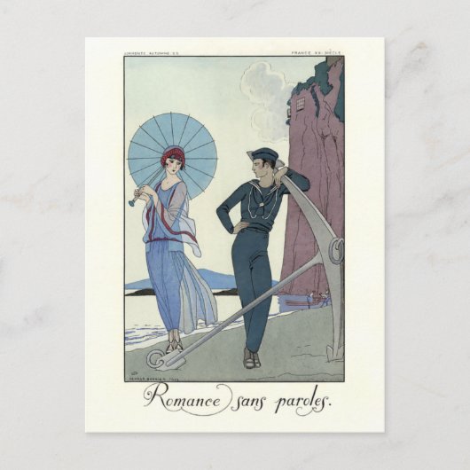 Carte Postale George Barbier Romance Sans Mots Plaque De Mode (Devant)