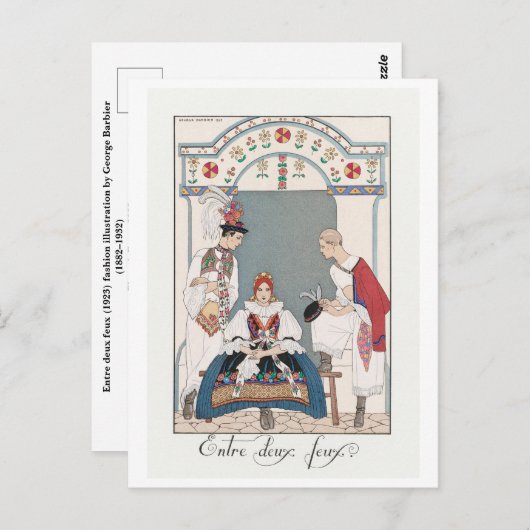 Carte postale George Barbier Vintage (Devant / Derrière)