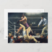 Carte Postale George Bellows Dempsey et Firpo Art of Boxing (Devant / Derrière)