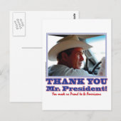 Carte Postale George Bush/Merci ! (Devant / Derrière)
