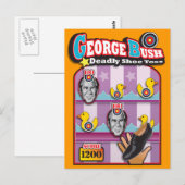 Carte Postale George Bush - Reporter Shoe Throw Attack ! (Devant / Derrière)