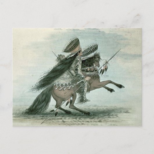 Carte Postale George Catlin - Guerrier (Devant)