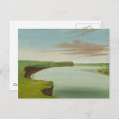 Carte Postale George Catlin - Vue éloignée du Mandan Village (Devant / Derrière)