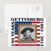 Carte Postale George Custer - 150e anniversaire Gettysburg (Devant / Derrière)