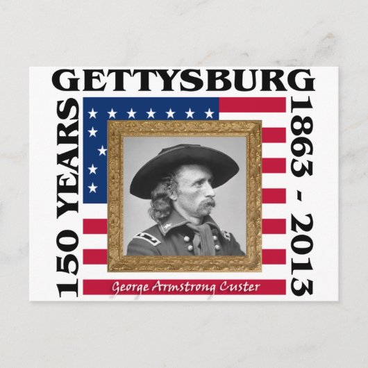 Carte Postale George Custer - 150e anniversaire Gettysburg (Devant)