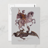 CARTE POSTALE GEORGE ET LE DRAGON (Devant / Derrière)