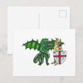 Carte Postale George et le dragon (Devant / Derrière)