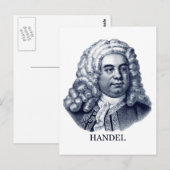 Carte Postale George Frideric Handel, bleu (Devant / Derrière)