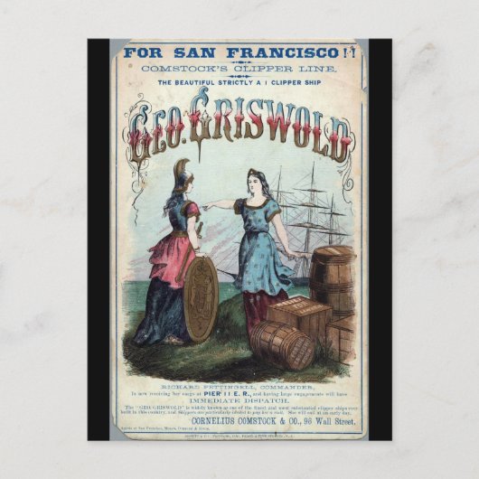 Carte Postale George Griswold Clipper voilier 1863 (Devant)