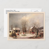 Carte Postale George Henry Durrie Russe Noël Pays (Devant / Derrière)