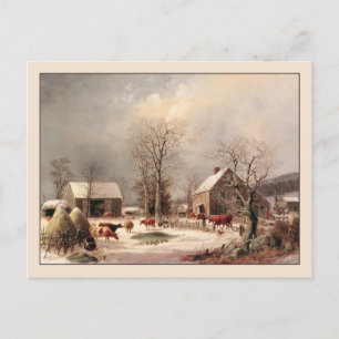 Carte Postale George Henry Durrie Russe Noël Pays