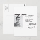 Carte Postale George Orwell (Devant / Derrière)
