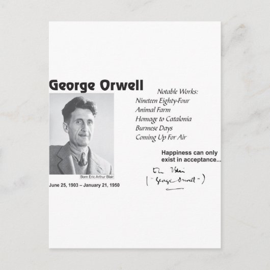 Carte Postale George Orwell (Devant)