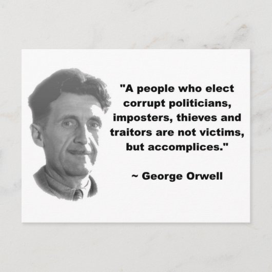 Carte Postale George Orwell Citation (Devant)